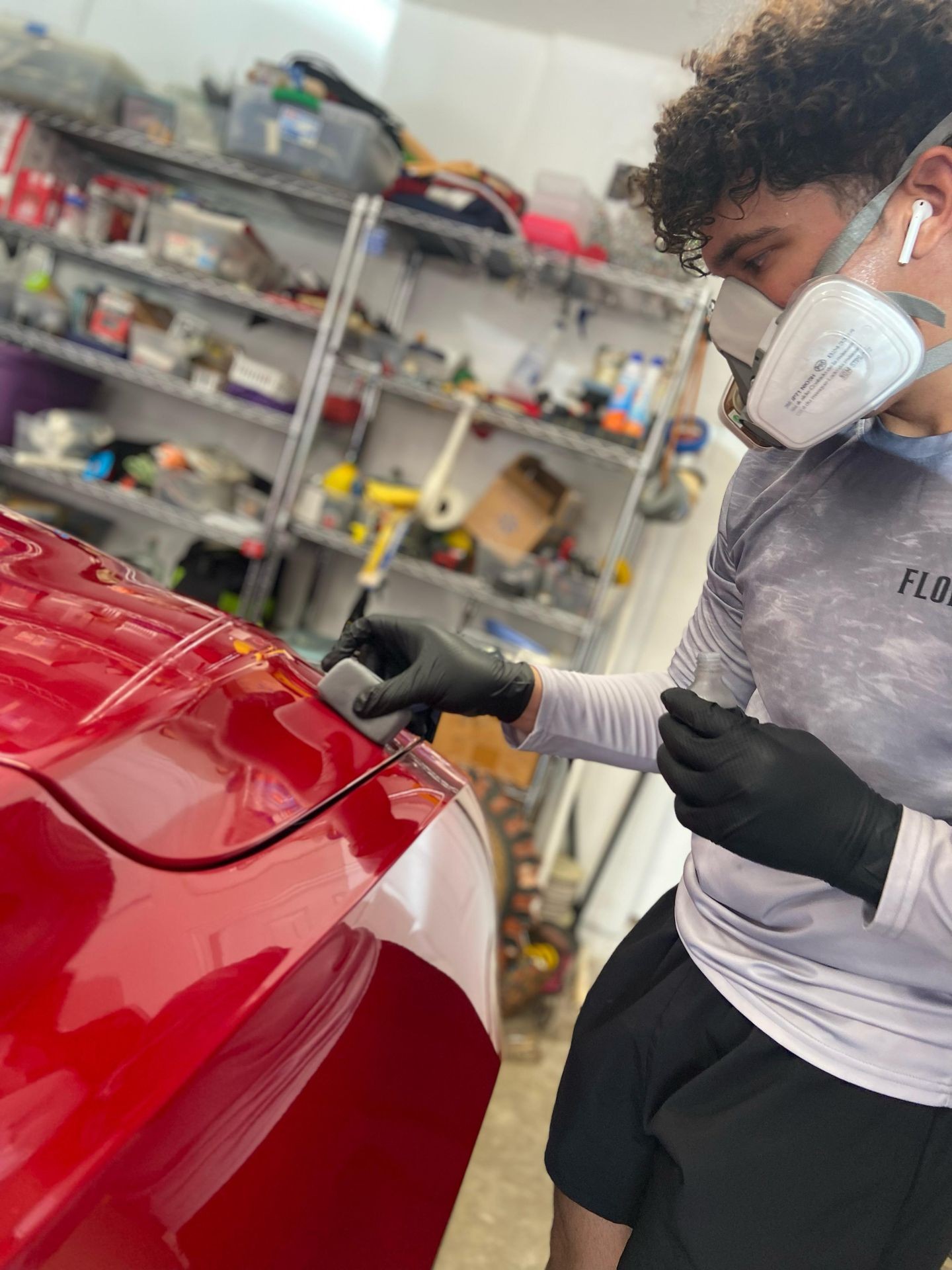 applying ceramic coating on a Alfa Romeo in Palm Coast